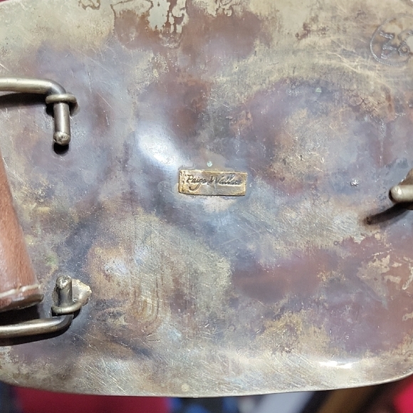 Rare Paige Wallace 3 stone coral buckle Pendleton Brown Belt main image 4